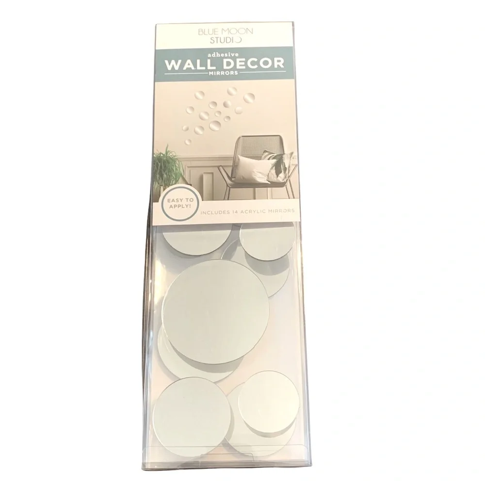 14pc Self-Adhesive Circle Wall Mirror Decals